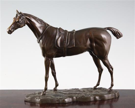 John Willis Good (1845-1879) A bronze model of a saddled horse, height 8in.